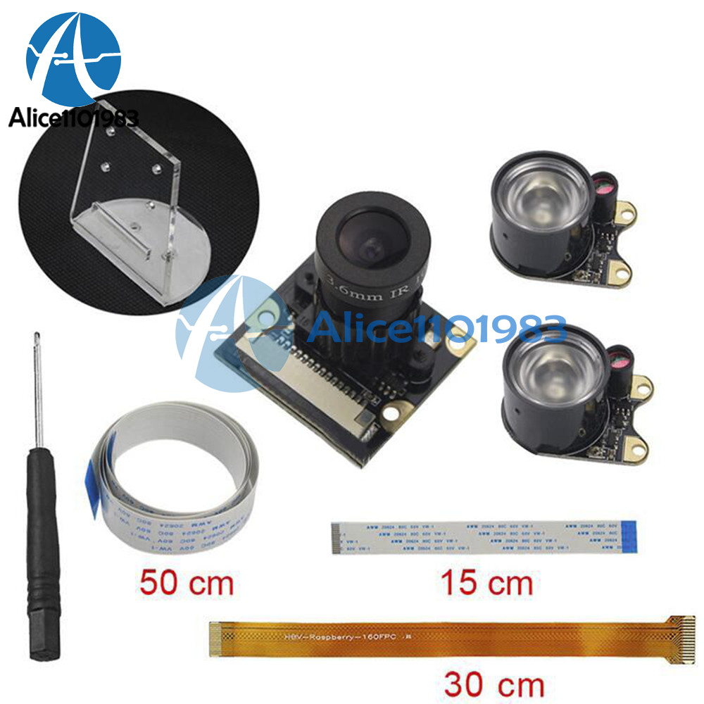 7 in 1 IR Night Vision Camera OV5647 +Acryclic Holder for Raspberry Pi 3B+ /3B