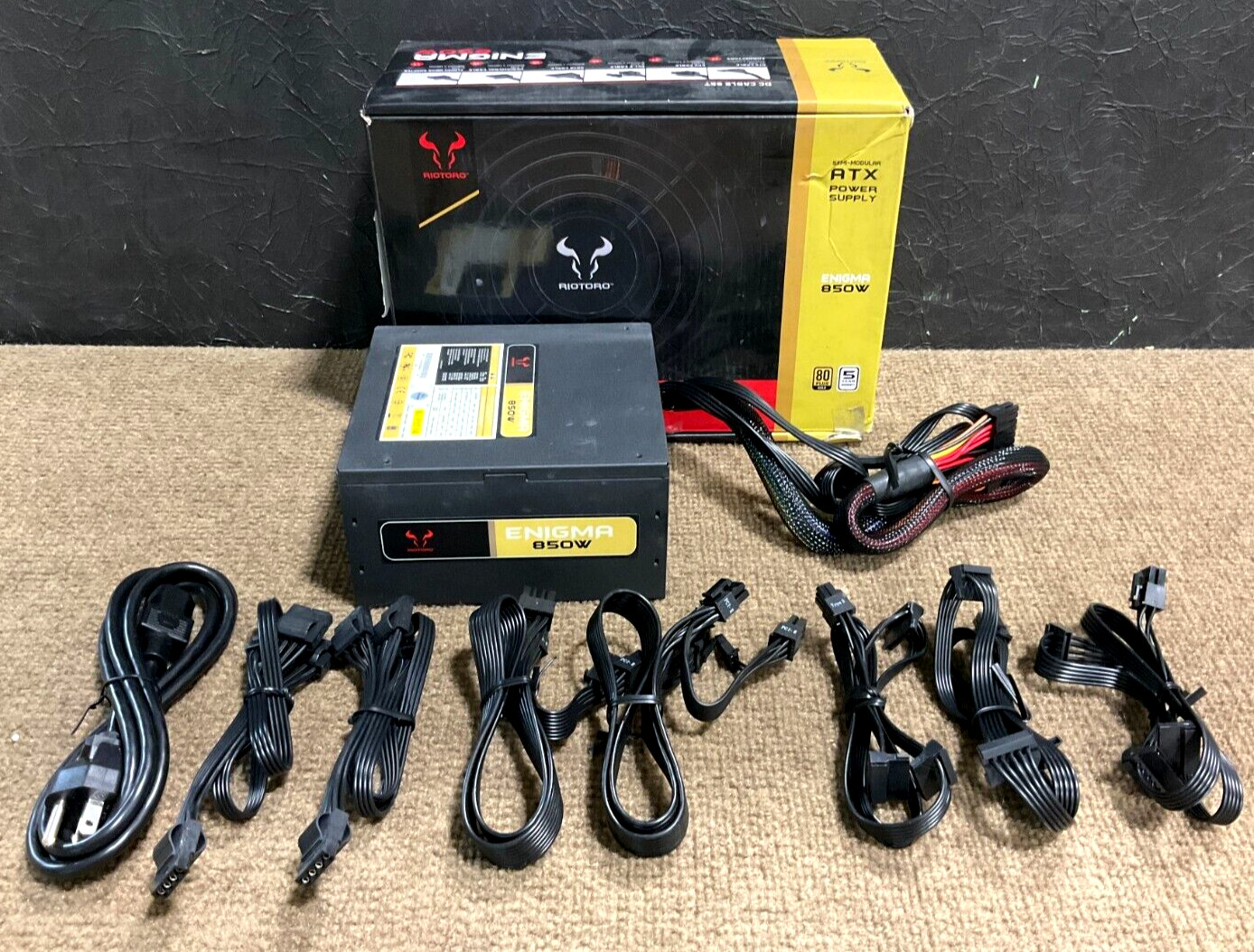 RioToro Enigma 850 watt Semi-Modular Active PFC Power Supply PR-GP0850-SM ✅