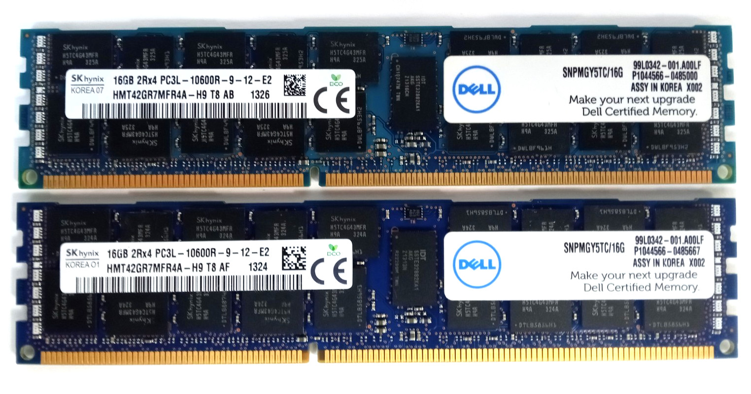 SK Hynix 32GB (2x16GB) 2Rx4 PC3L-10600R-9-12-E2 Desktop RAM HMT42GR7MFR4A-H9