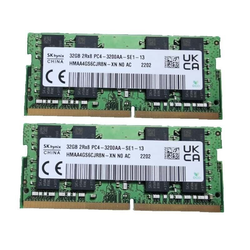 New LOT 2 x 32GB Samsung / Hynix / Others DDR4 SODIMM RAM Memory 64GB TOTAL