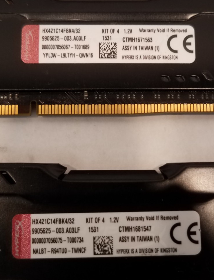 Desktop RAM, DDR4 / PC4, 4GB / 8GB, Mixed Brands, Lot of 6