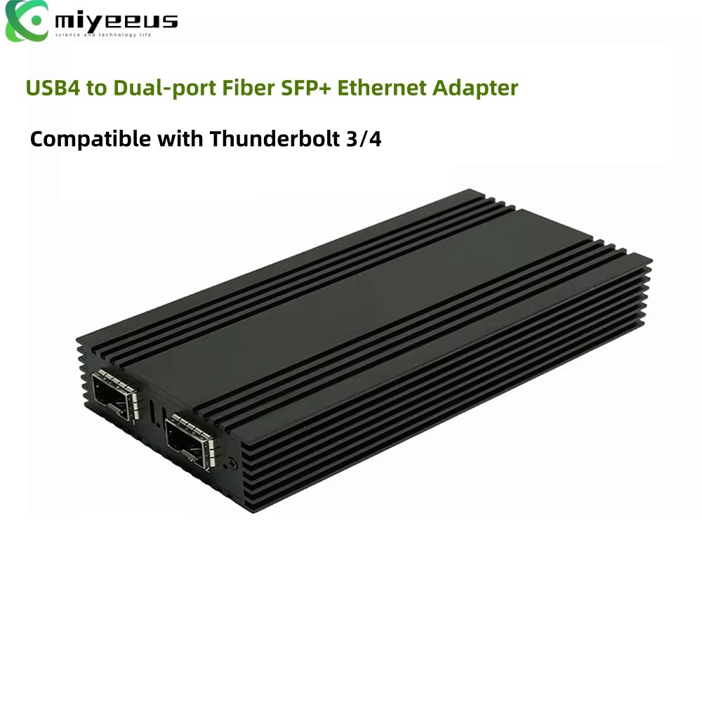 USB4 to Dual-port Fiber SFP+ 10Gb Network Card Compatible with Thunderbolt 3/4