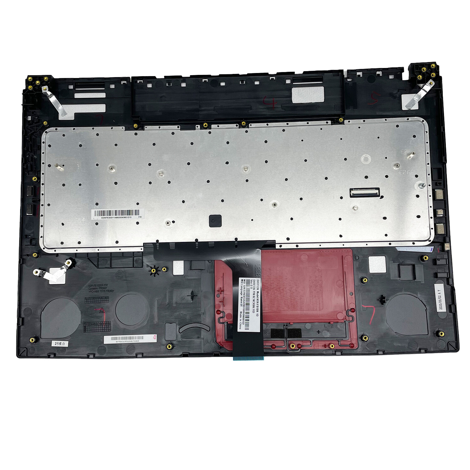 For MSI GE75 3077E2C213Y Palmrest Full Color Backlit Keyboard Non-Touchpad Black