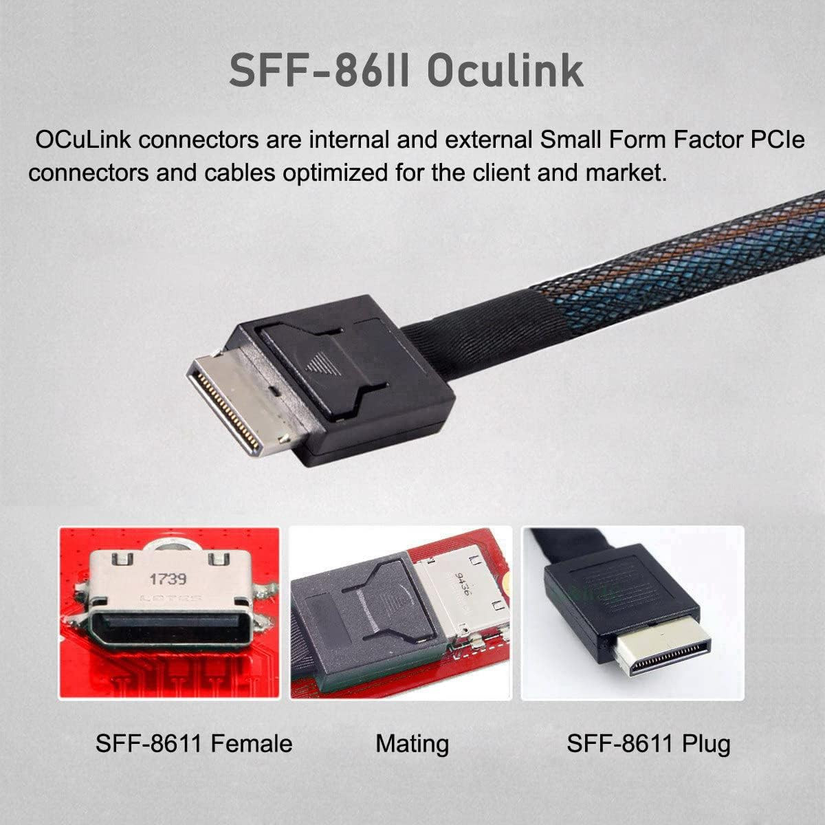 Oculink SFF-8612 SFF-8611 to PCIE Pci-Express 16X 4X Adapter with SATA Power Por