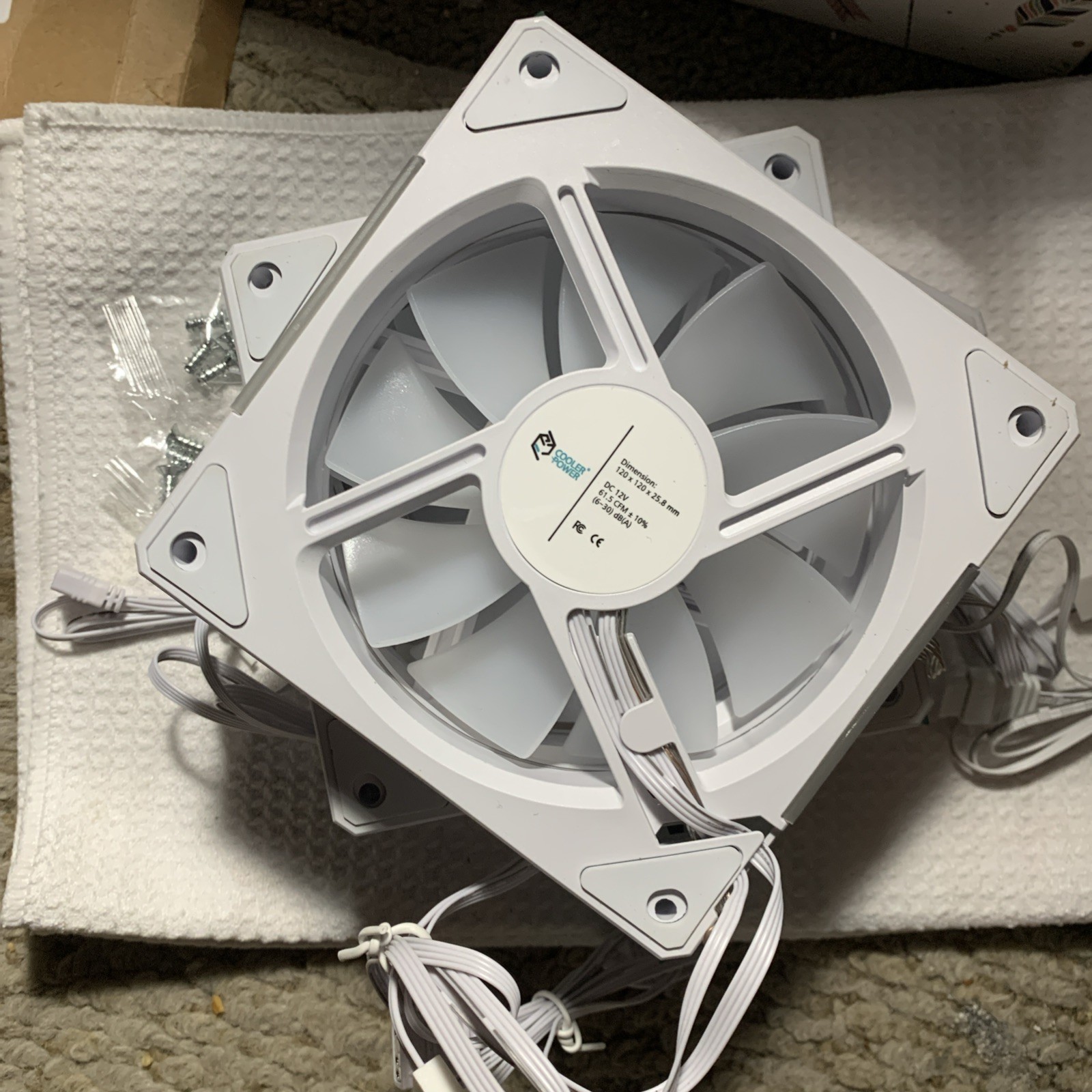 COOLER POWER CPBM120 desktop 120MM 12V white case cooling fan (pack of 3)