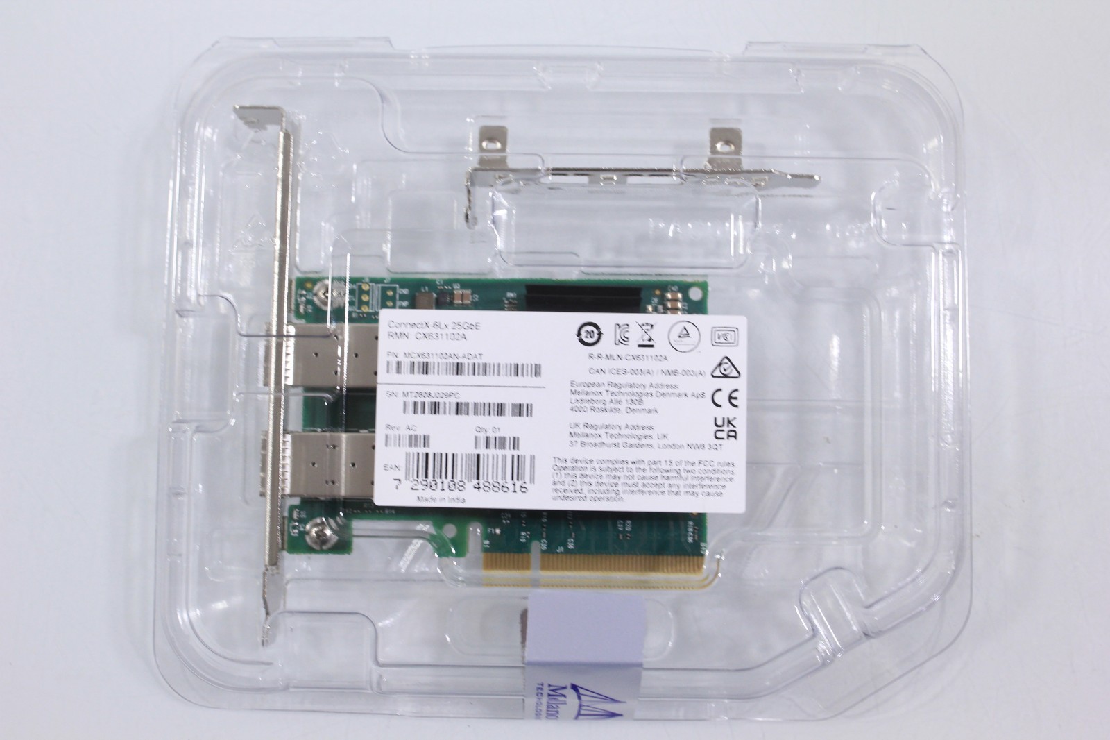MCX631102AN-ADAT NVIDIA ConnectX6 Lx PCIe4.0 25GbE 2-Port SFP28 EN Adapter