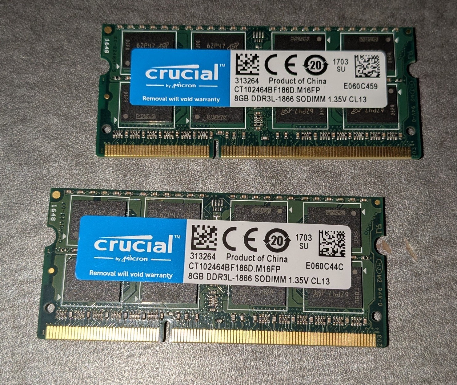 Crucial Micron DDR3-1866 SODIMM 8GB 204-pin CT102464BF186D
