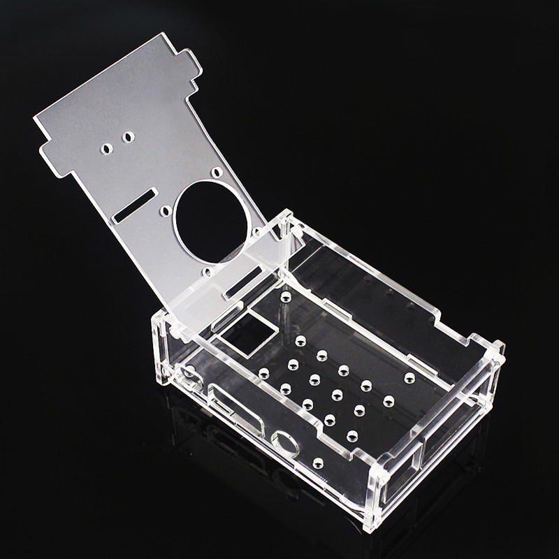 For Raspberry Pi 4 Model B Clear Acrylic 3.5″ inch Enclosure Case w/Cooling Fan