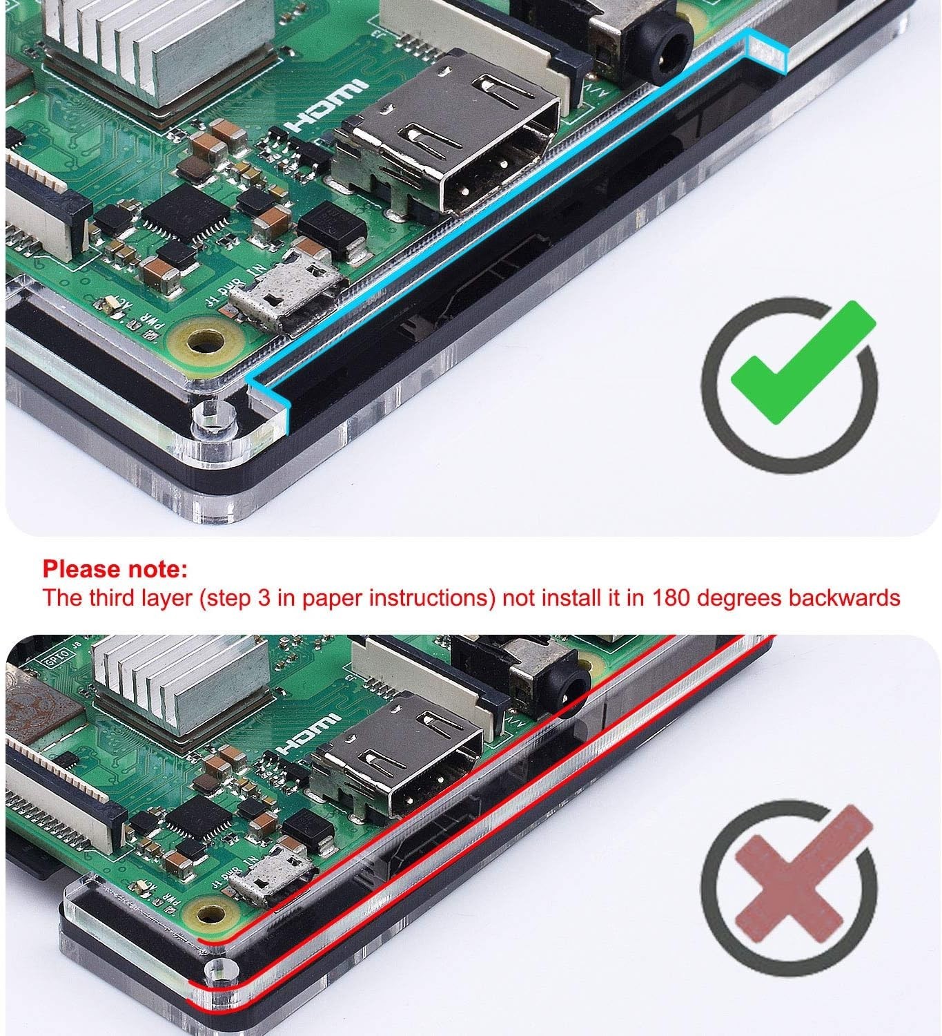 Case for Raspberry Pi 3 with Fan Cooling Pi 3B Case with 3 Pcs Heat-Sinks 5V 3A