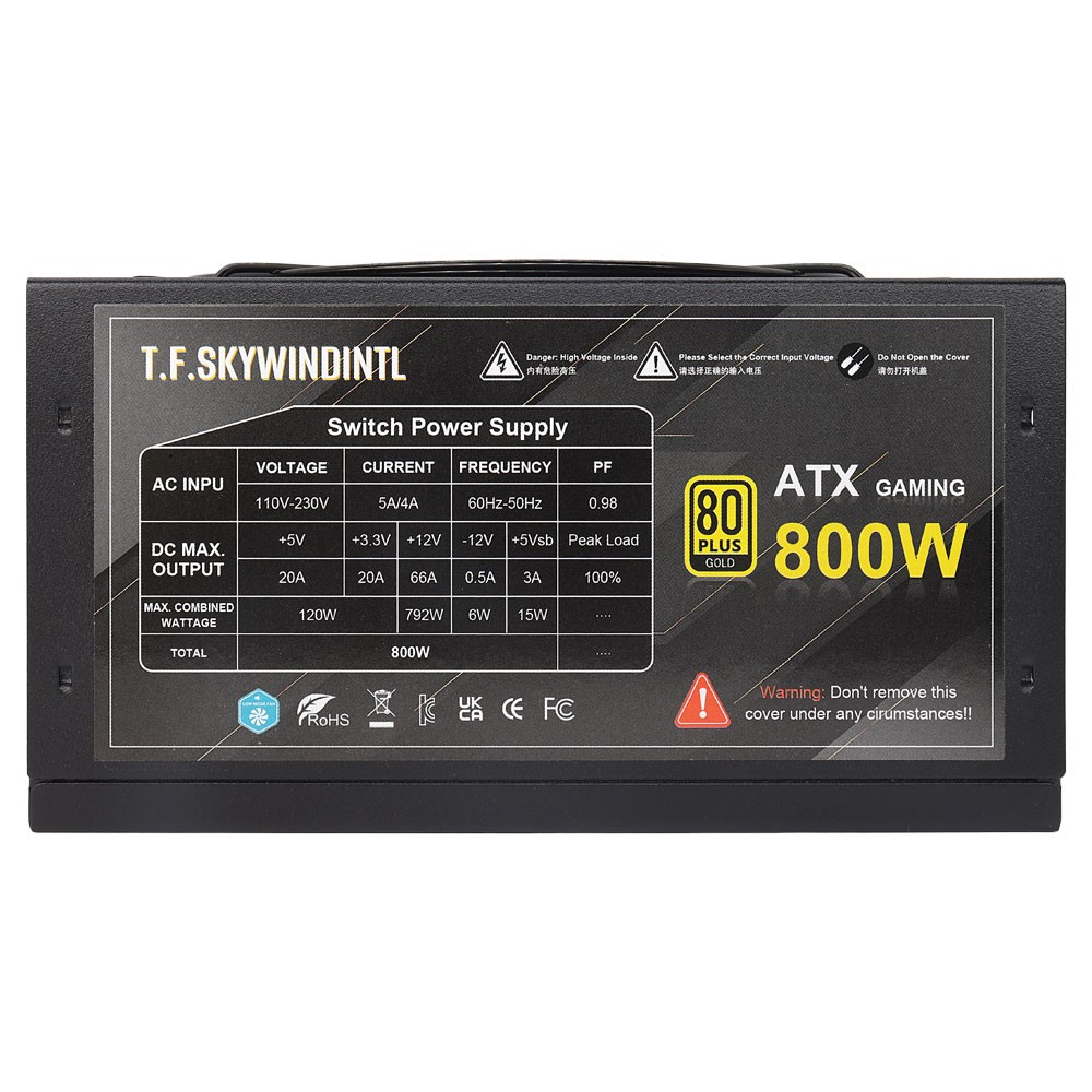 1000W Modular 80PLUS GLOD ATX Gaming Power Supply with 120mm Smart Fan Low Noise