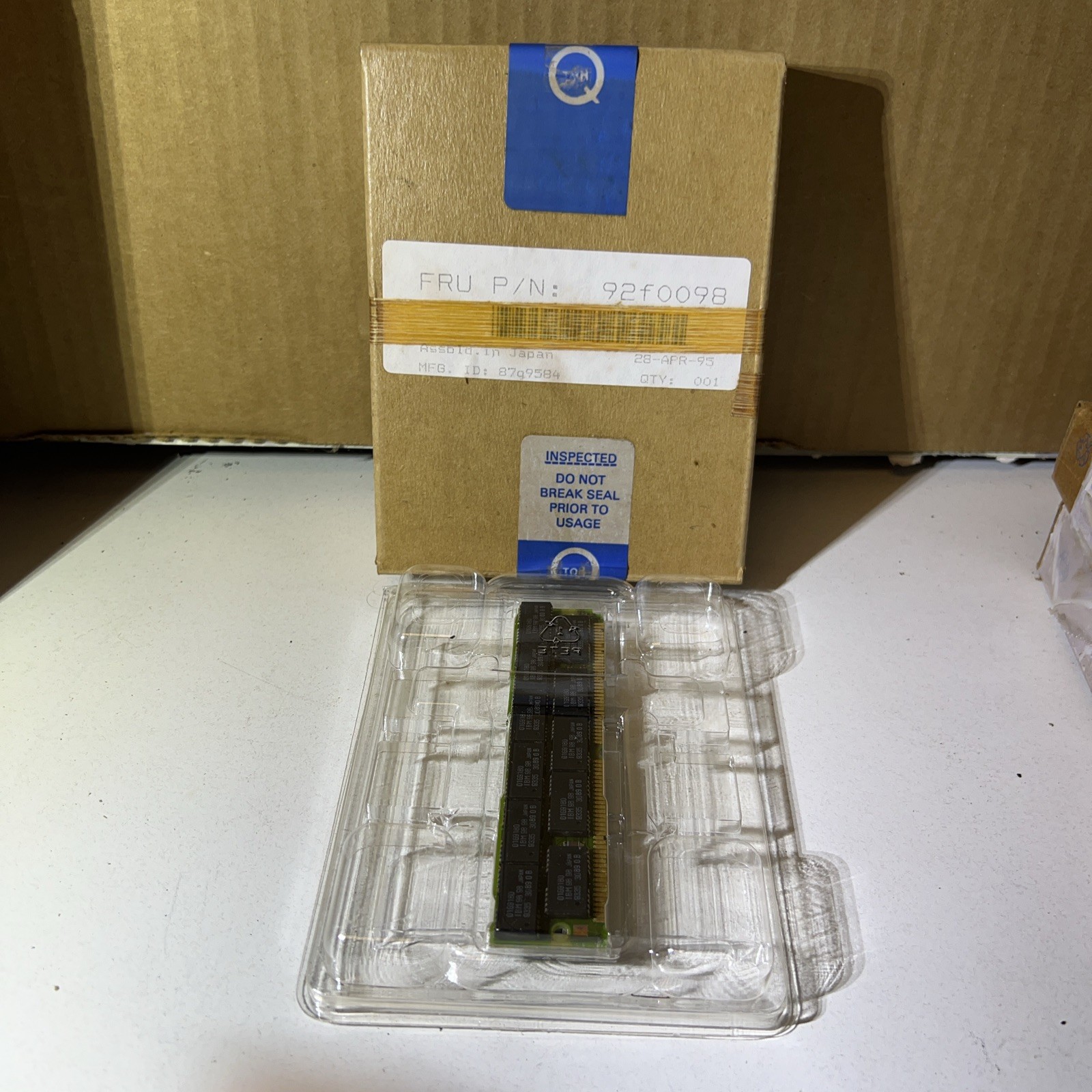 IBM 92F0098 8MB SIMM MEMORY 20CHIP 70NS GOLD 72 PIN