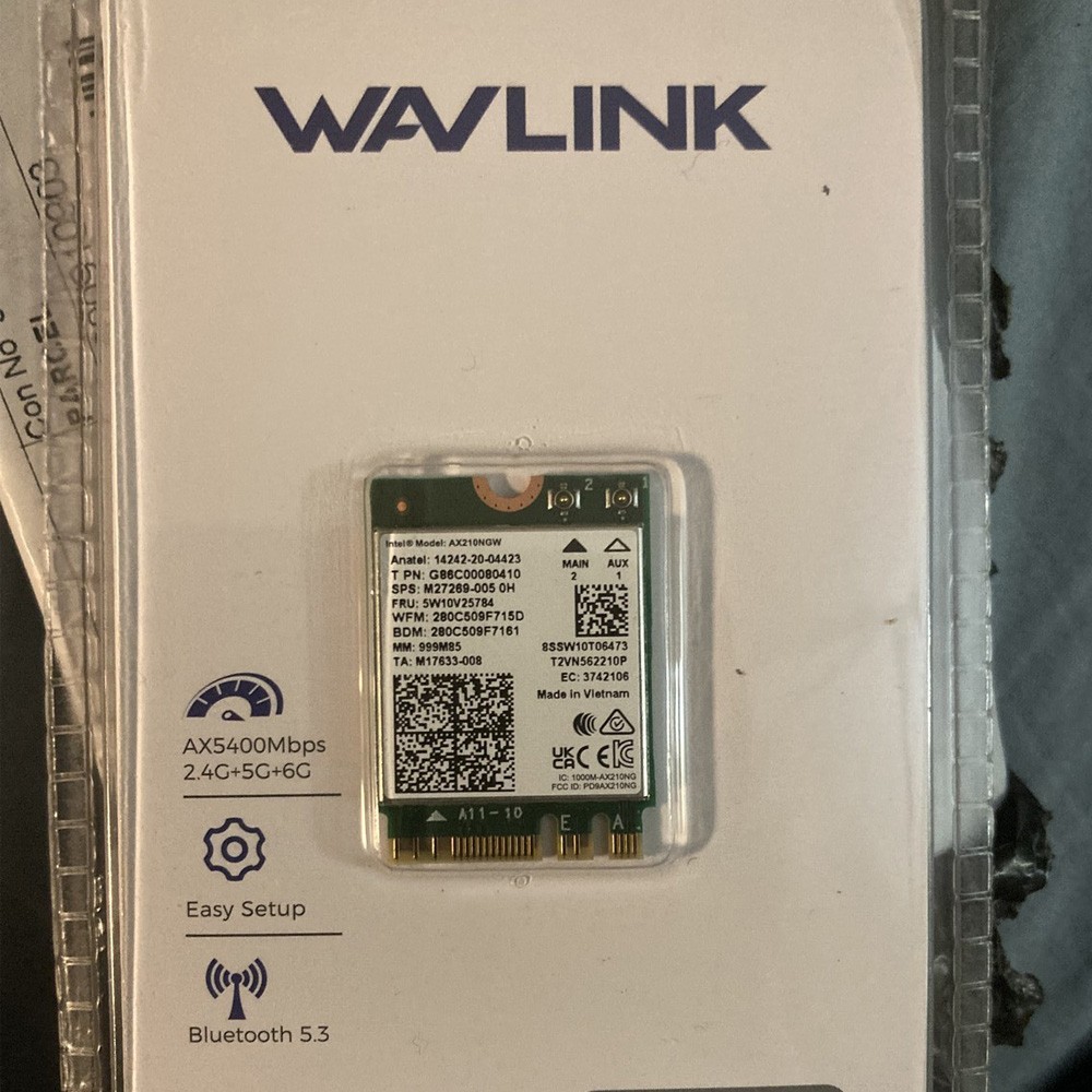 WiFi 6E Card M.2 Intel AX210 WiFi Bluetooth 5.3 Tri-Band Laptop M.2 Network Card