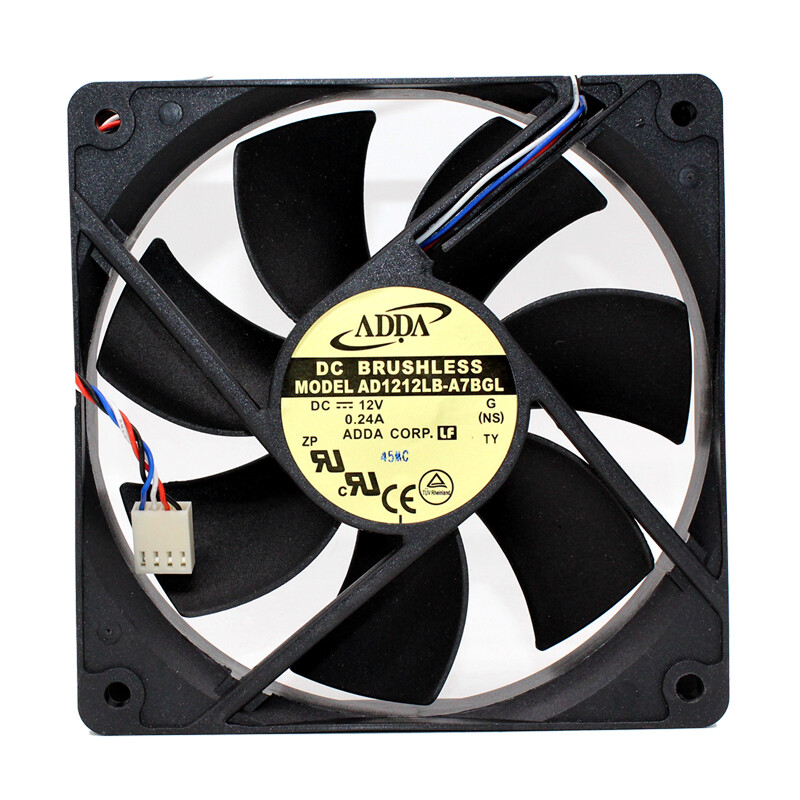 ADDA AD1212LB-A7BGL 12V 0.24A 120*120*25MM 12CM 4Pin Cooling Fan