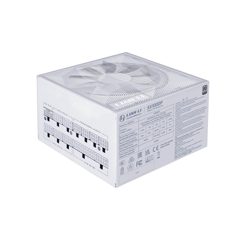 Lian Li SX 1000W Full Modular Compact ATX Power Supply SX1000P.W White
