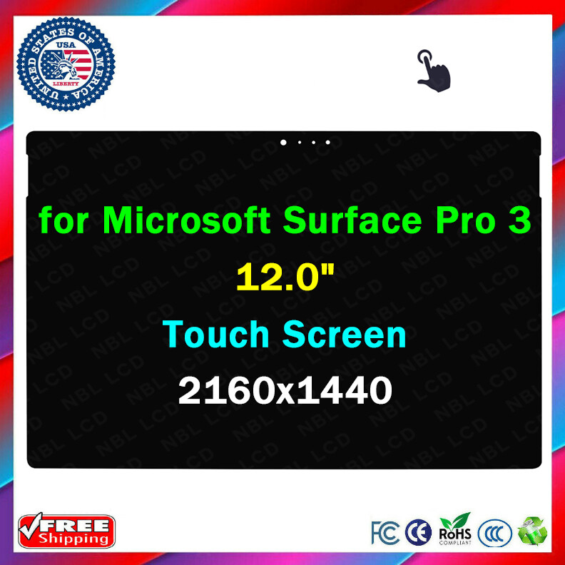for Microsoft Surface Pro 3 12.0″ LCD Touch Screen 40Pin 2160×1440 Digitizer New