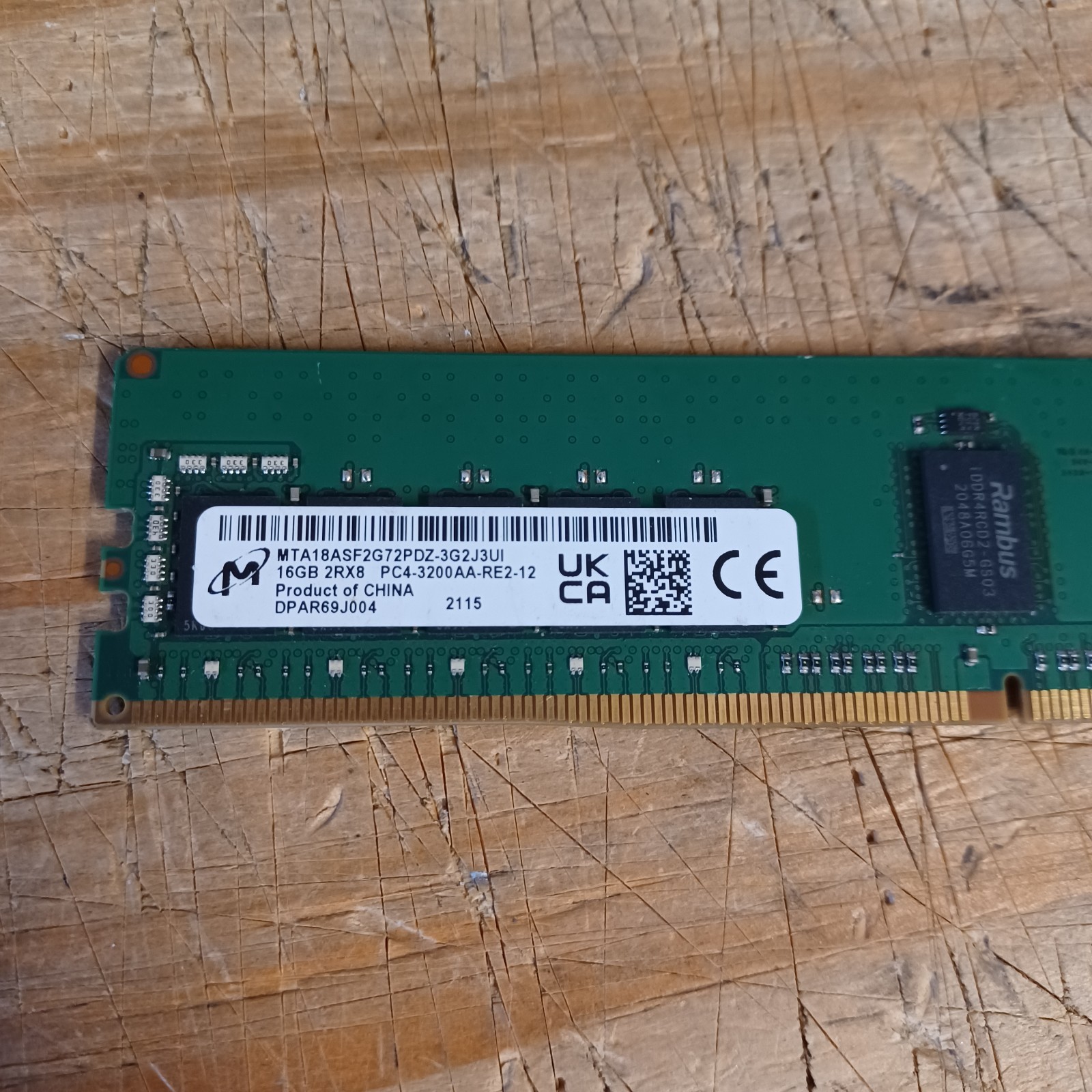 MICRON 16GB PC4-3200AA Server Ram / ECC Memory – MTA18ASF2G72PDZ -3G2J3UI