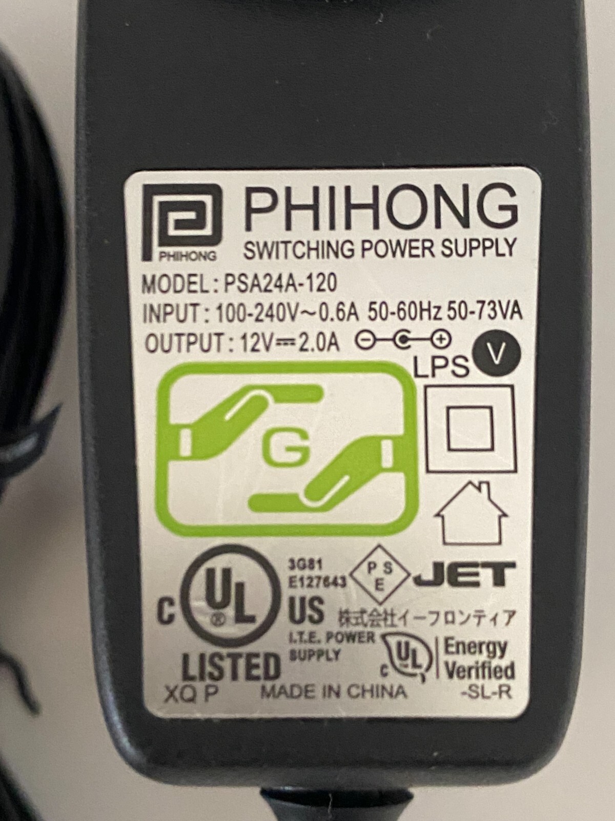 Genuine Switching Power Supply Phihong PSA24A-120; I – 100-240V; O – 12V – 2A