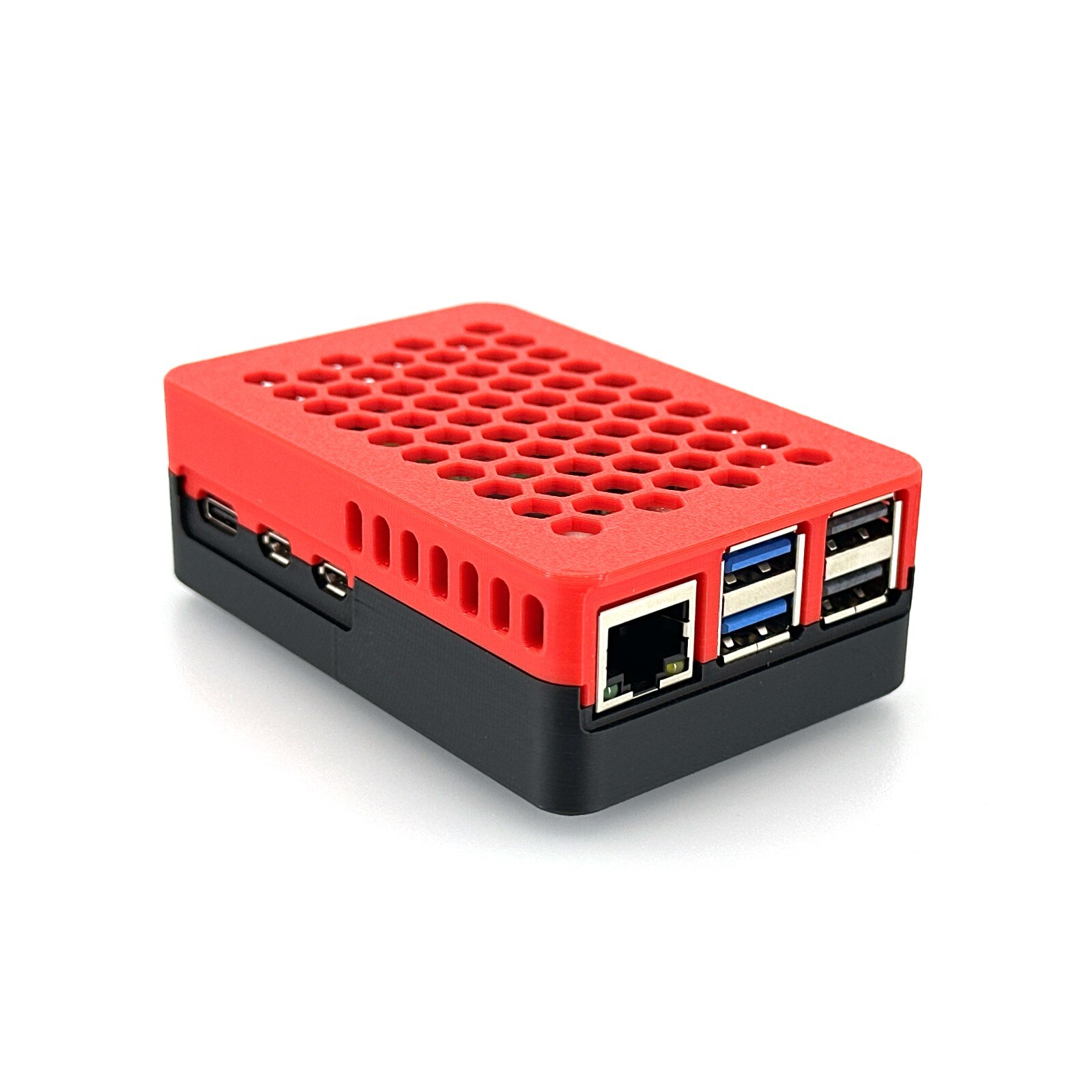 Raspberry Pi 5 Case for Pimoroni NVMe Base – Includes 4 Silicone Bumper Pads