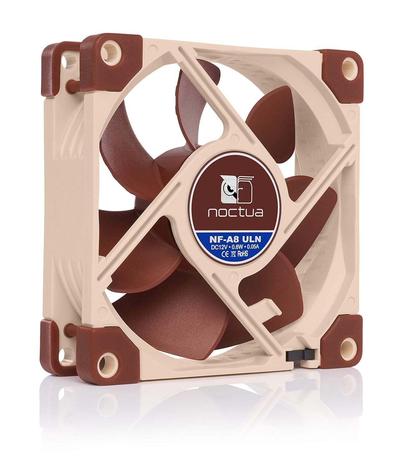 Noctua NF A8 FLX Premium Quiet Fan Adaptors Anti-Vibration Pads 3-Pin 80mm Brown