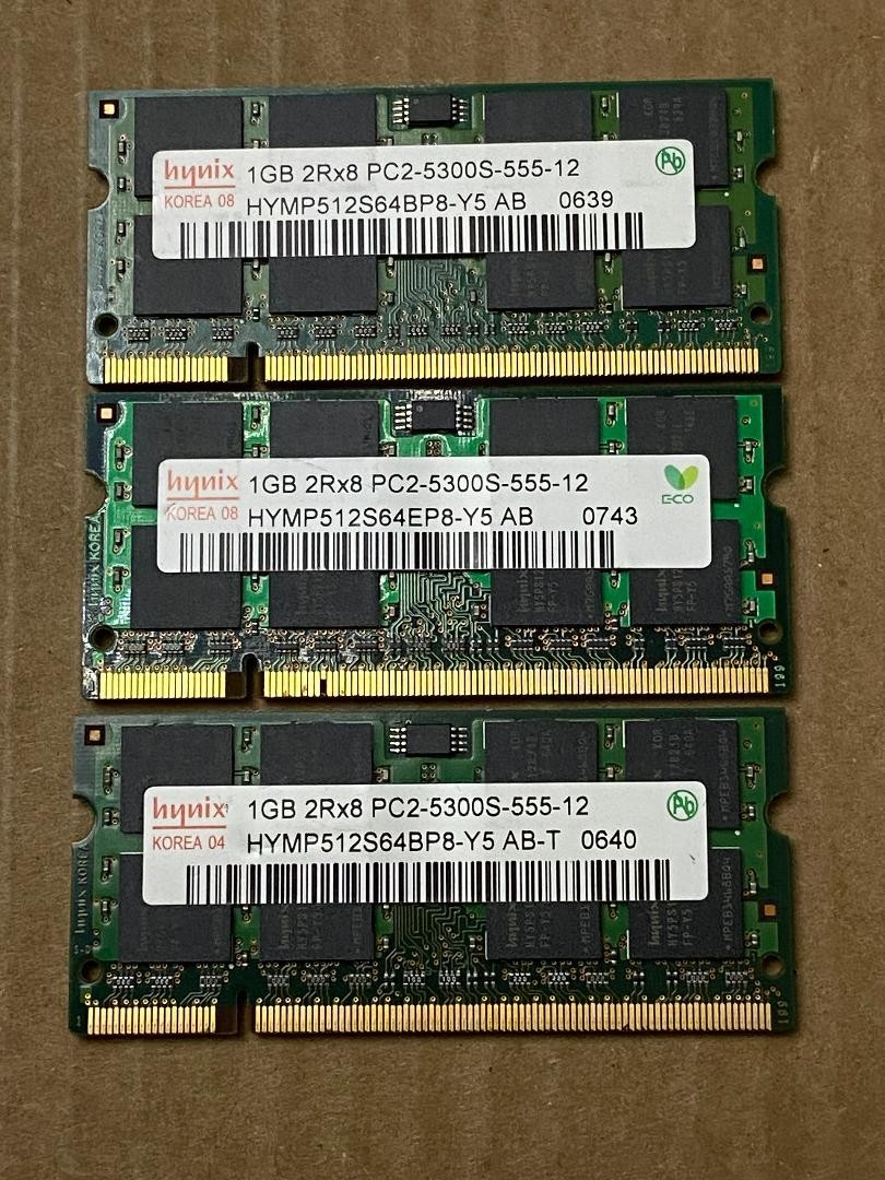 Hynix 1GB PC2-5300 667MHz 1.9V UBF CL5 200pins 16chips 256Mx64 8x16Mx8 SoDimm