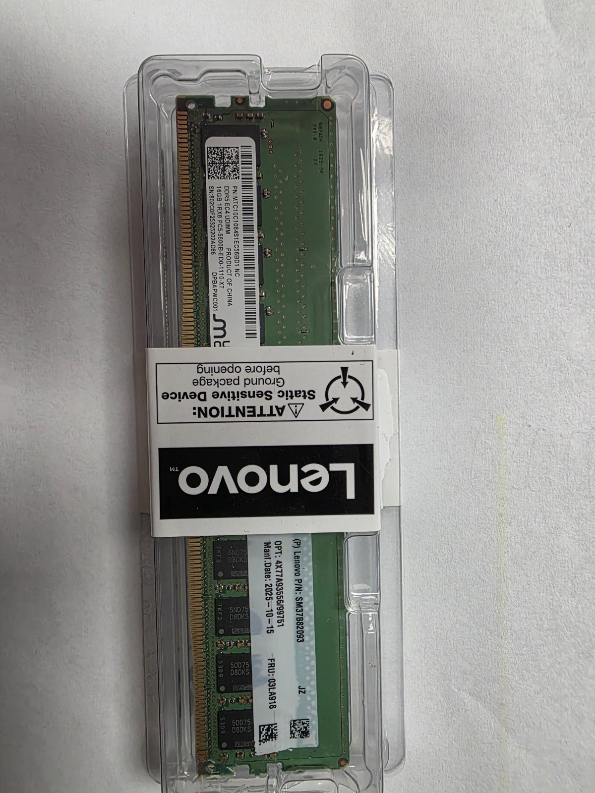 Lenovo 4X77A99751 16 GB – DDR5-5600/PC5-44800 TruDDR5-5600 MHz NEW