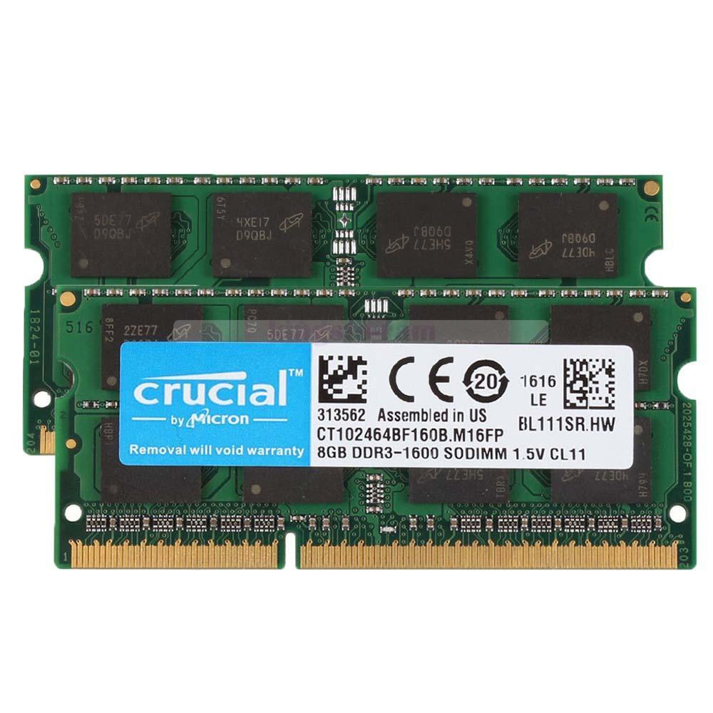 Crucial 8GB 16GB 32GB DDR3L/DDR3 1600 MHz 1866 MHz SO-DIMM Laptop Memory 204-PIN