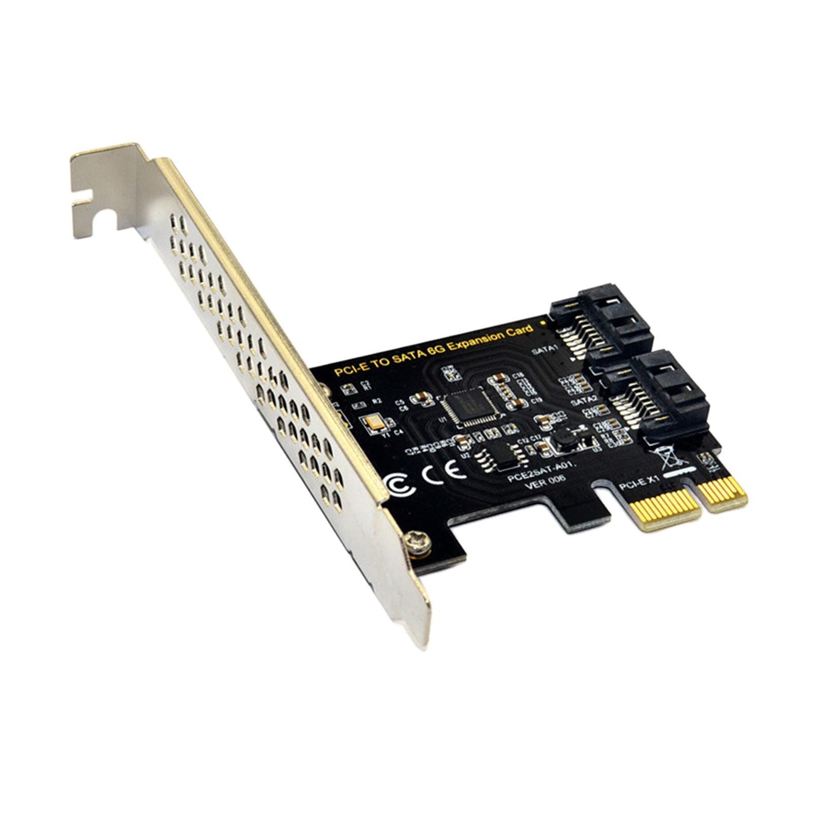 PCI-E Card PCI X16 SATA3.0 7Pin 2-Port 6G Expansion Adapter Card