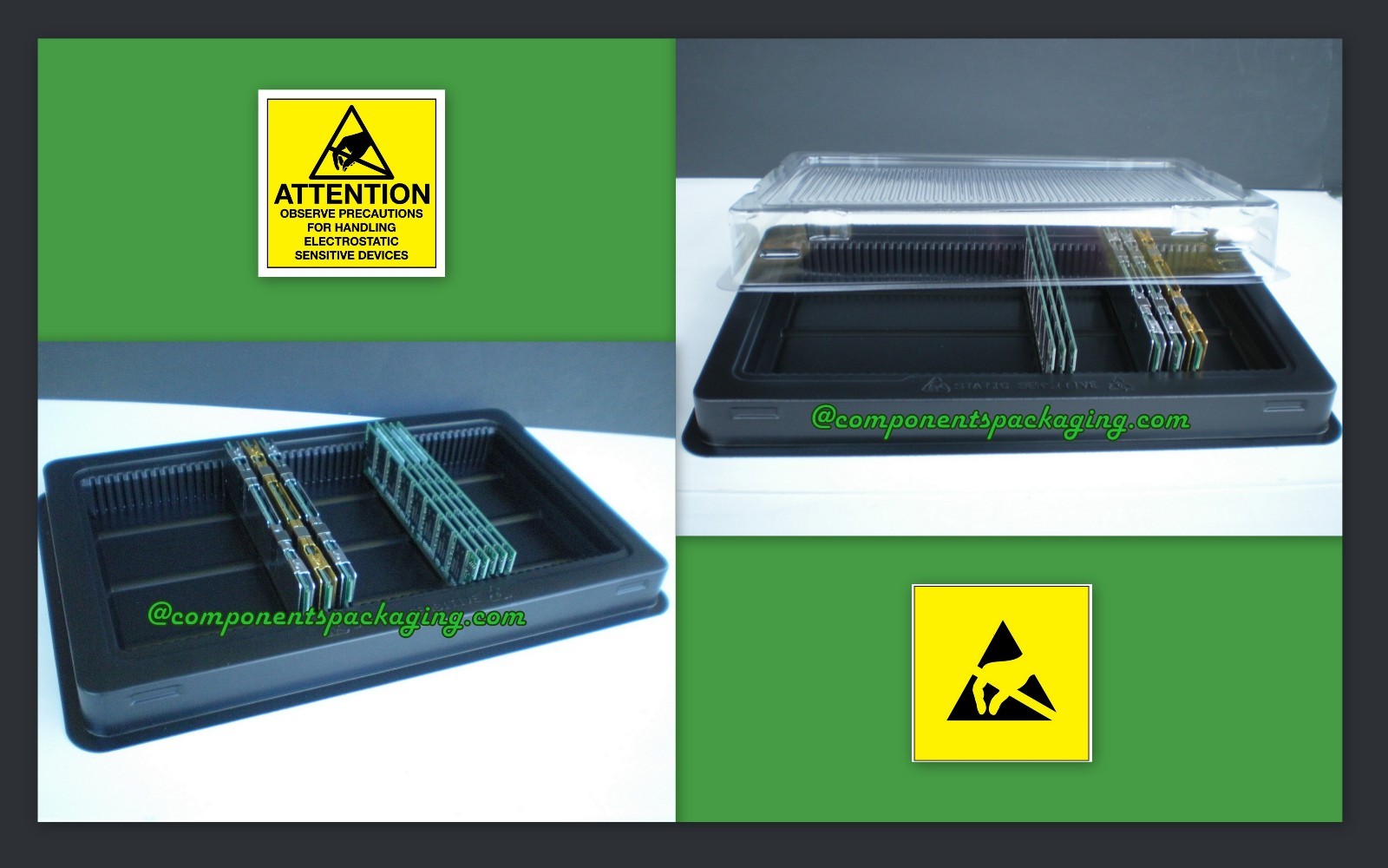 Long DIMM Tray Case for DDR RAM Memory – Sold in Lot of 2 5 10 or 20 Trays