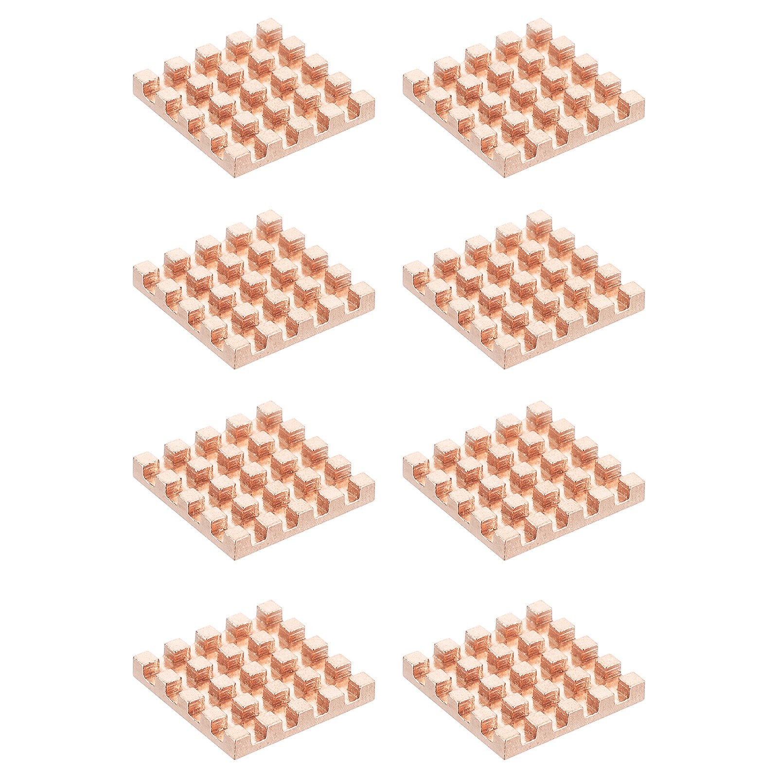 8 Pcs Copper Heatsink 14x14x2mm, Heat Sink Cooler Radiator for Raspberry Pi