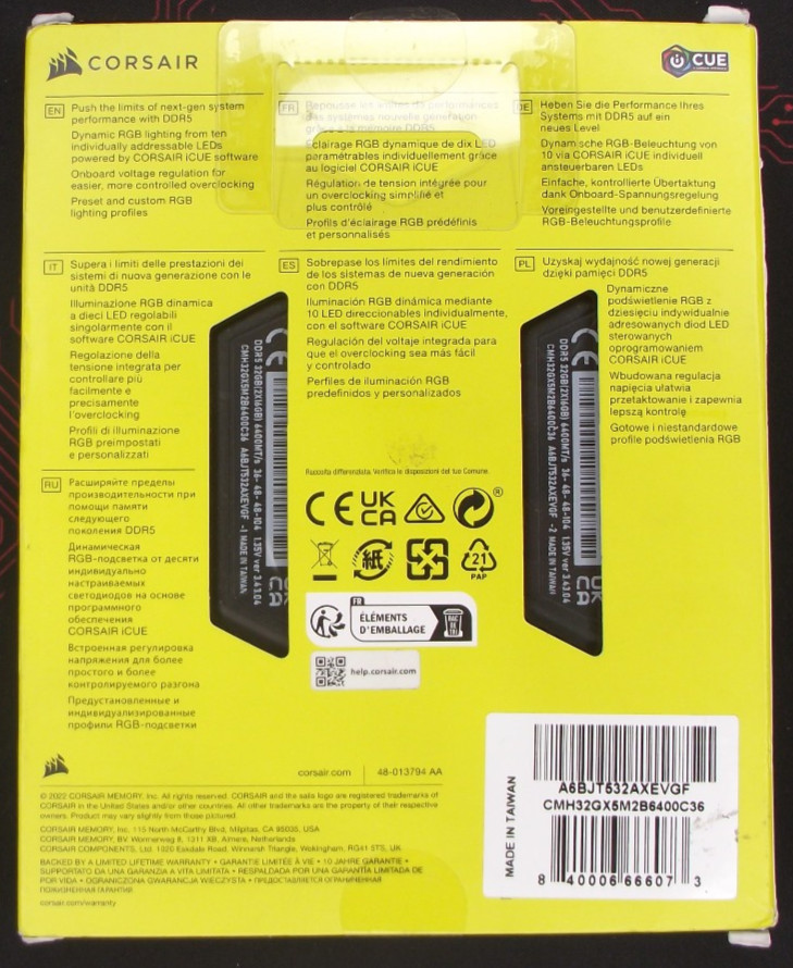 Corsair Vengeance RGB 32GB DDR5 6400MHz