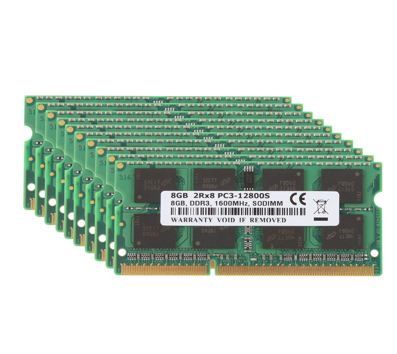 DDR3 RAM 80 GB 10x 8GB 2Rx8 PC3-12800 SODIMM 1600Mhz 1.5V Upgrade Laptop Memory