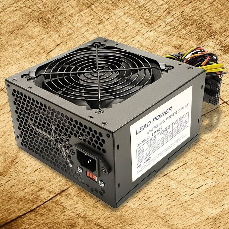 Brand NEW–Lead-Power 12cm FAN 650w-Max ATX Power Supply SATA, 20+4-pin, 6-Pin