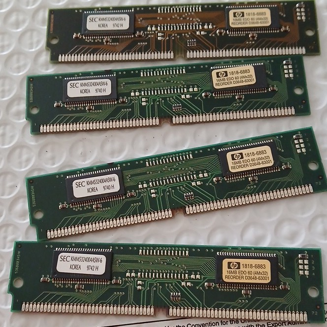 HP 64MB Kit (4x16MB) 168-Pin DIMM EDO DRAM 60ns 1818-6883 Unbuffered