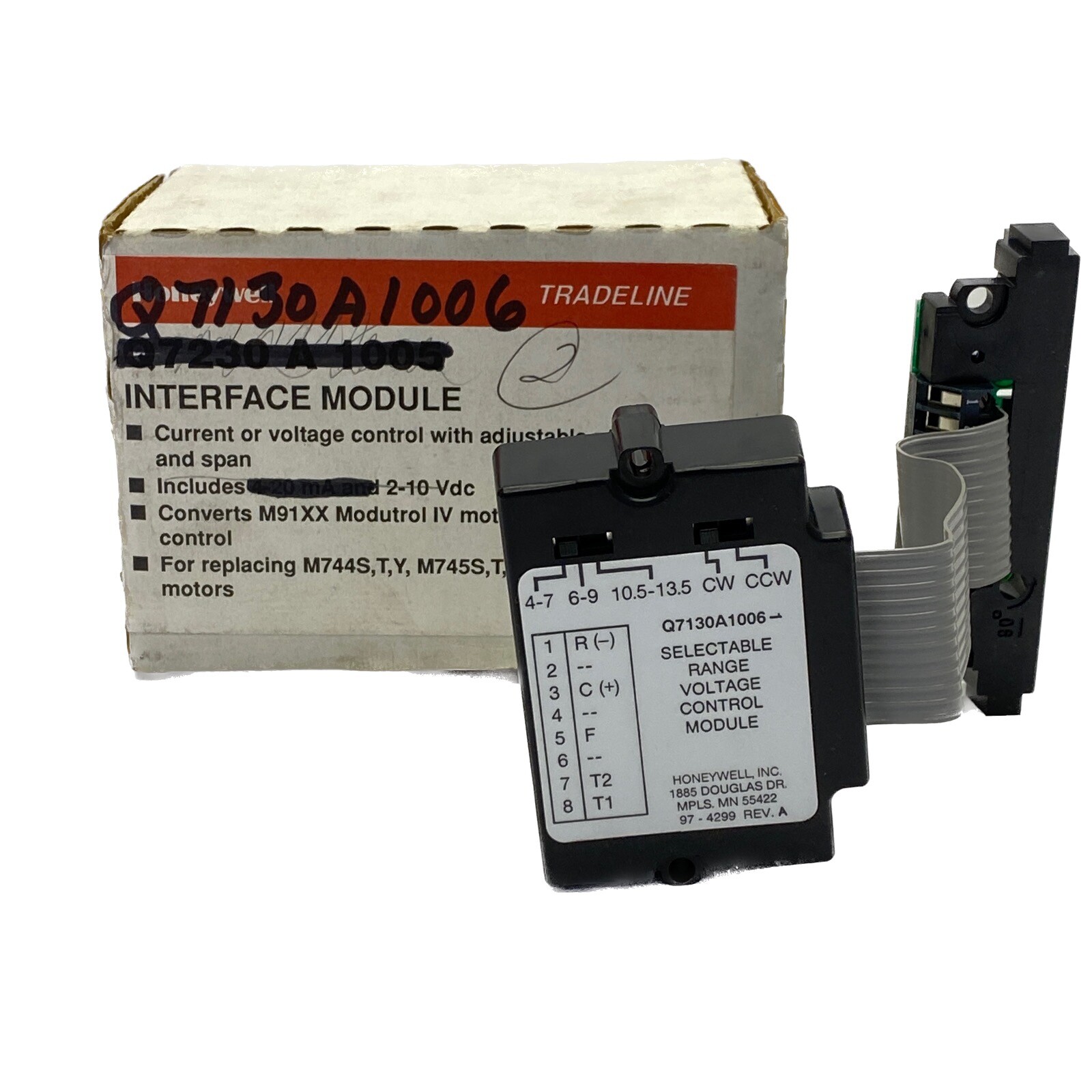 NIB Honeywell 4-7VDC Selectable Range Volt Control InterFace Module Q7130A1006