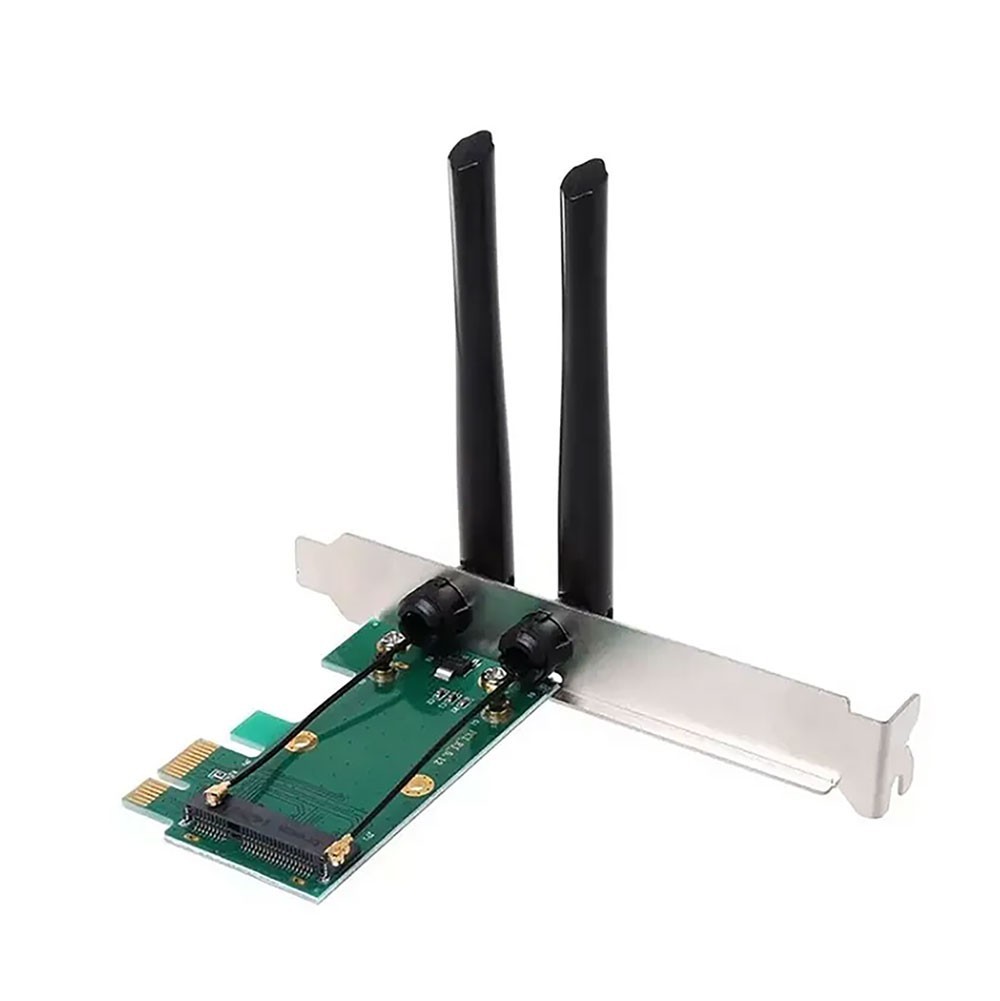 Mini PCI-E Express to PCI-E Wireless Adapter With 3 Antenna WiFi