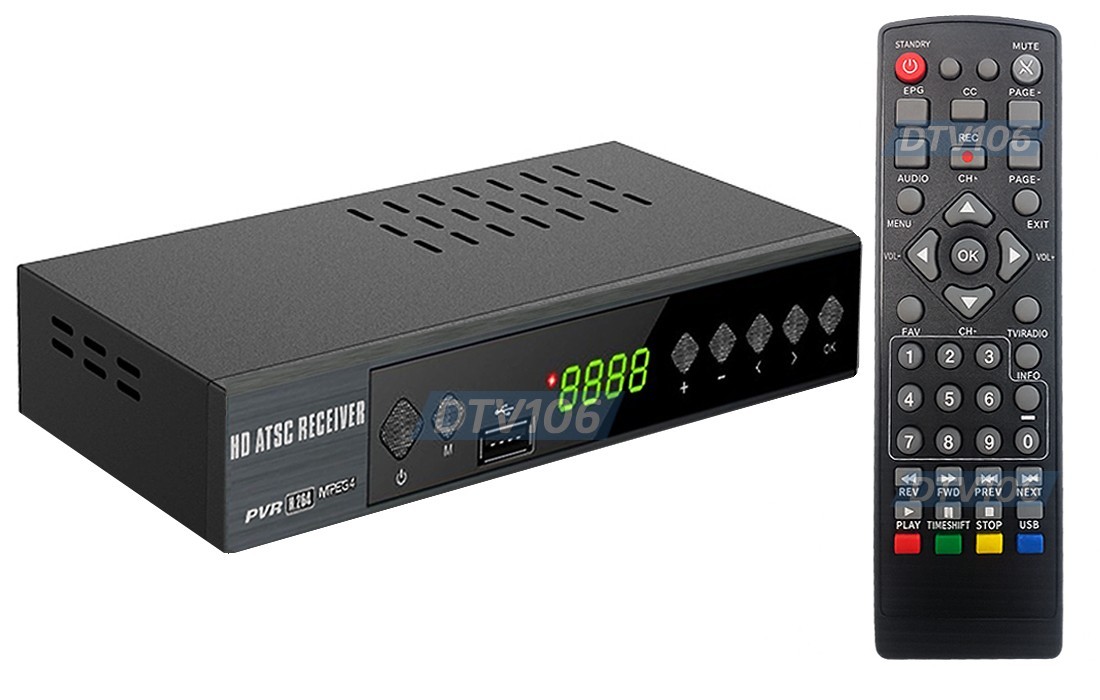 Over-The-Air Antenna TV Receiver With Recording USB Digital Media Video Playback