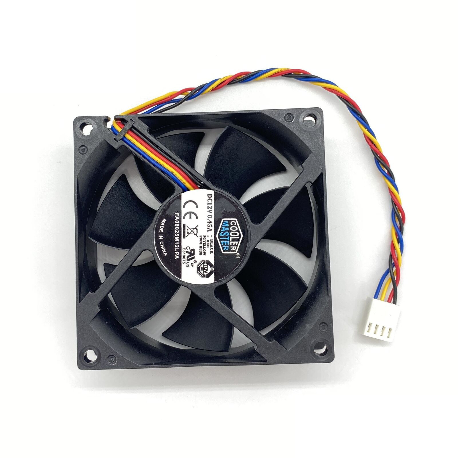 For Cooler Master 8CM 80*80*25MM 0.45A DC 12V 4-lines Cooling Fan FA08025M12LPA