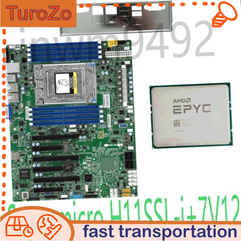 H11SSL-i+7V12 AMD EPYC™ Supermicro 64cores 128threads 2.45GHz motherboard+ CPU