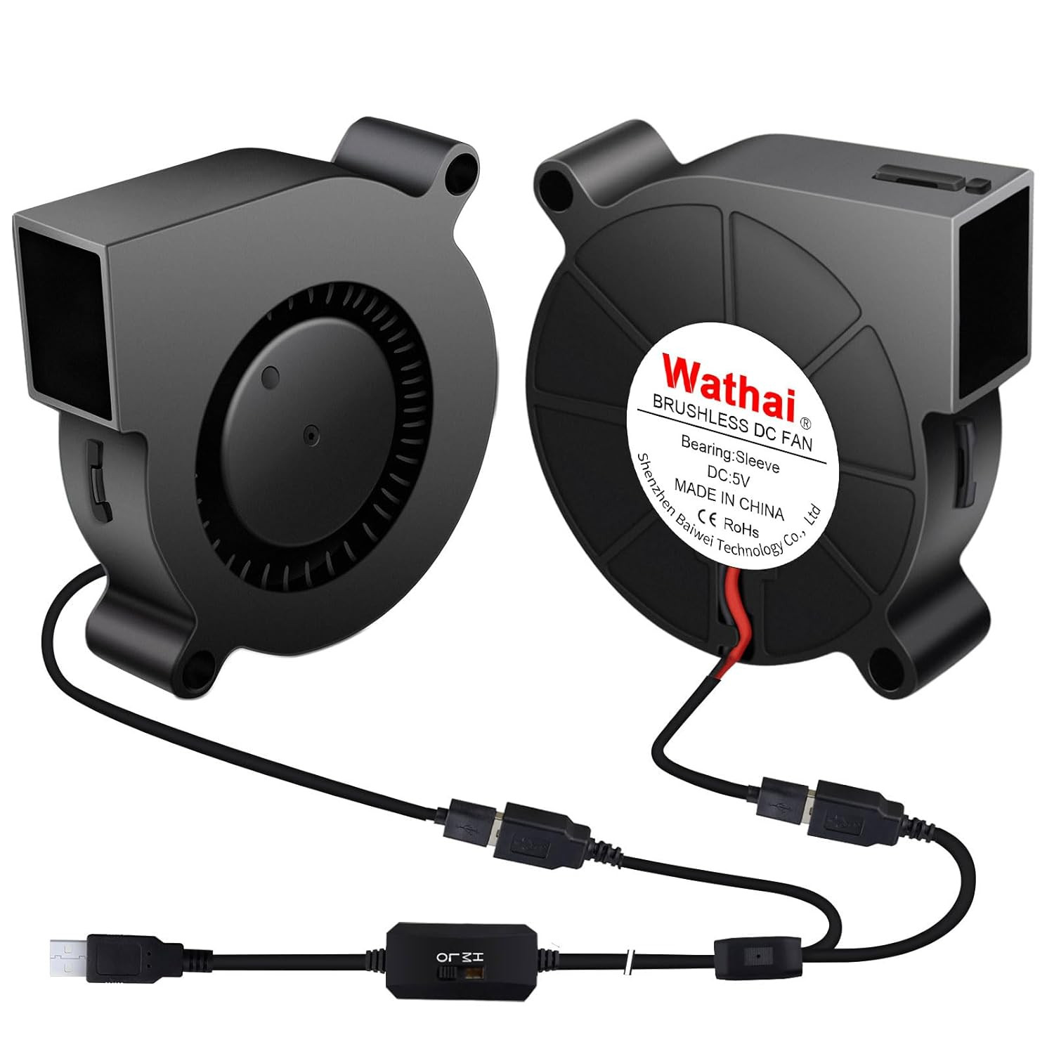 50Mm X 15Mm USB Blower Fan 5V 5015 Brushless Cooling Fans with Variable Speed Co
