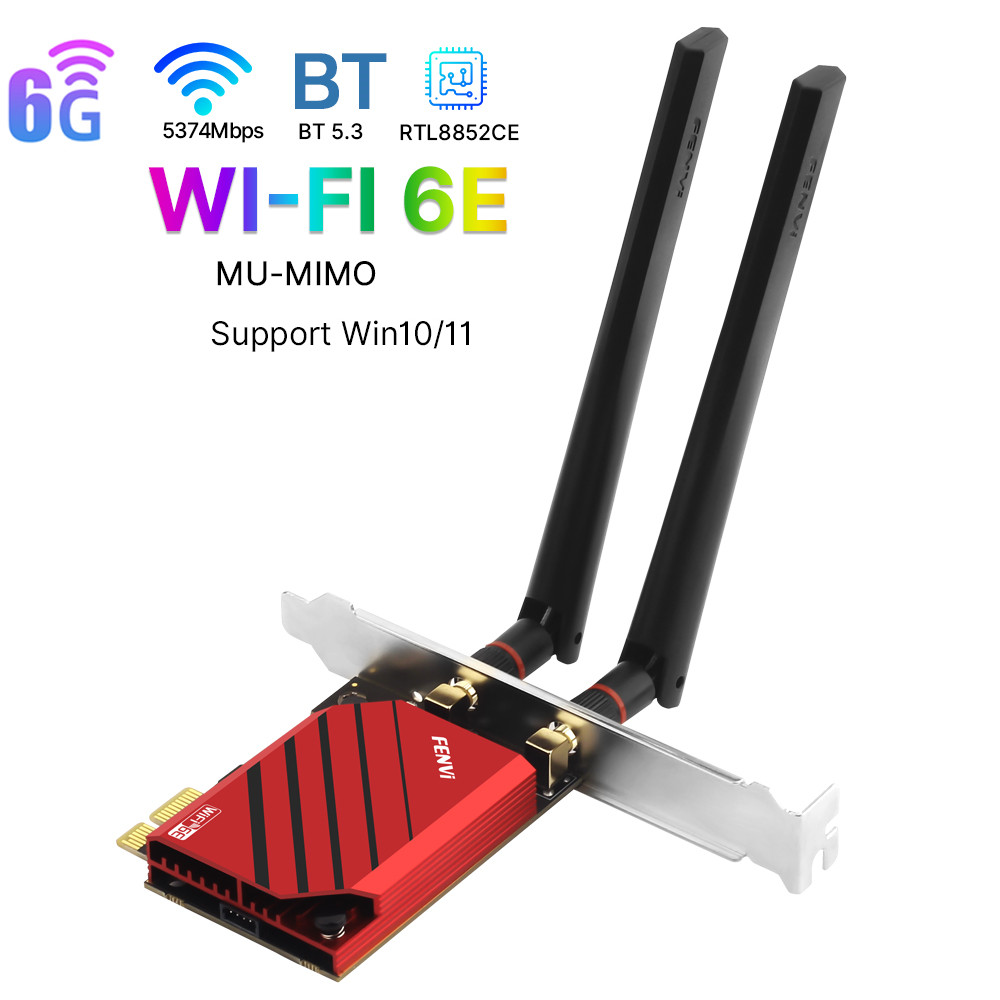 PCIe WiFi 6E Card for Desktop AX5400 Tri-Band with 6GHz BT 5.3 Wireless Network