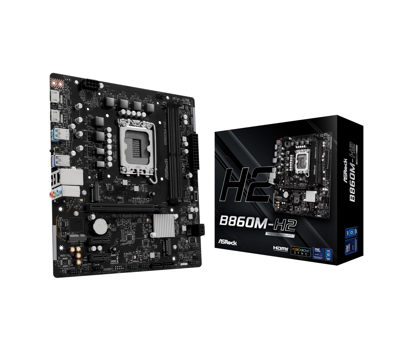 ASRock B860M-H2 DDR5 PCIe 4.0 Micro-ATX Motherboard Micro ATX H2