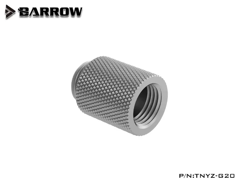 Barrow 20 mm G1/4″ Male to Female 20mm Extend Extender Fitting White Silver