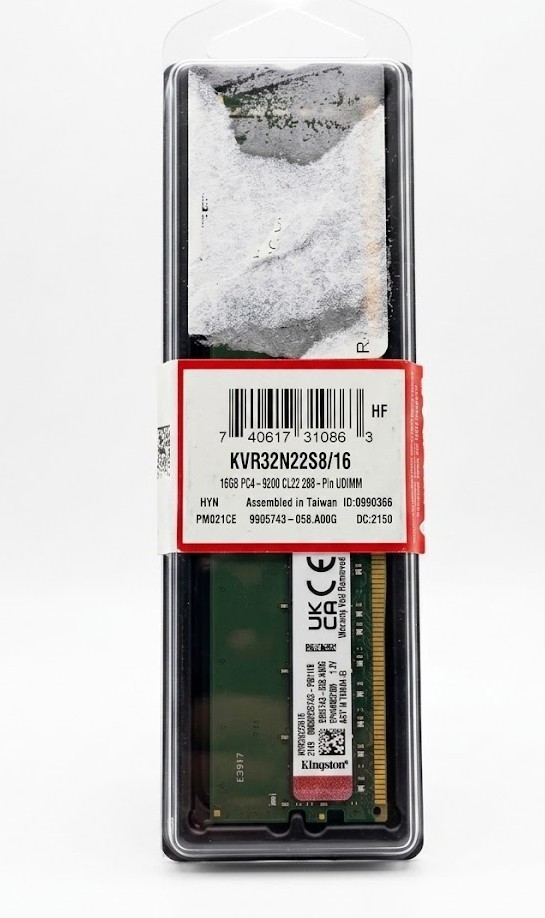 Kingston ValueRAM KVR32N22S8/16-16GB 3200MHz DDR4 Non-ECC CL22 DIMM 1Rx8 (1013)