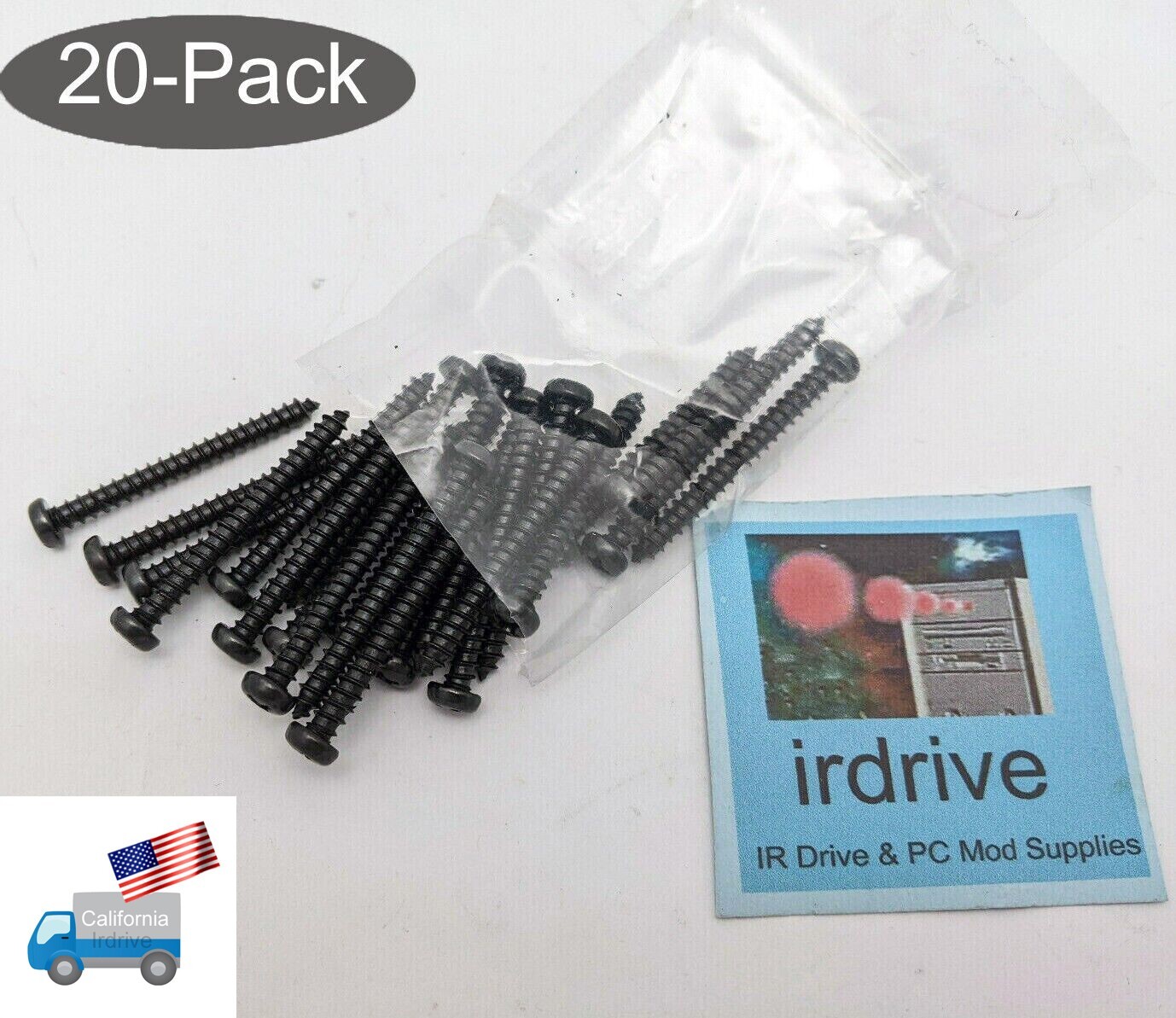 20Pack M3.5 x 32mm Black Steel Self Tapping Sheet Metal Screws,Fan over Heatsink