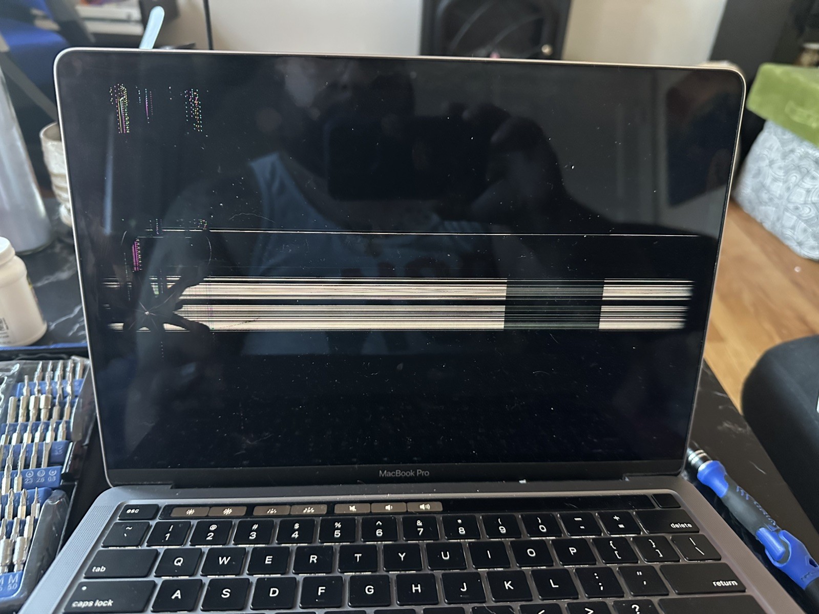 Apple OEM Macbook Pro M1 2020 LCD Screen Assembly (A2338) Broken Space Grey