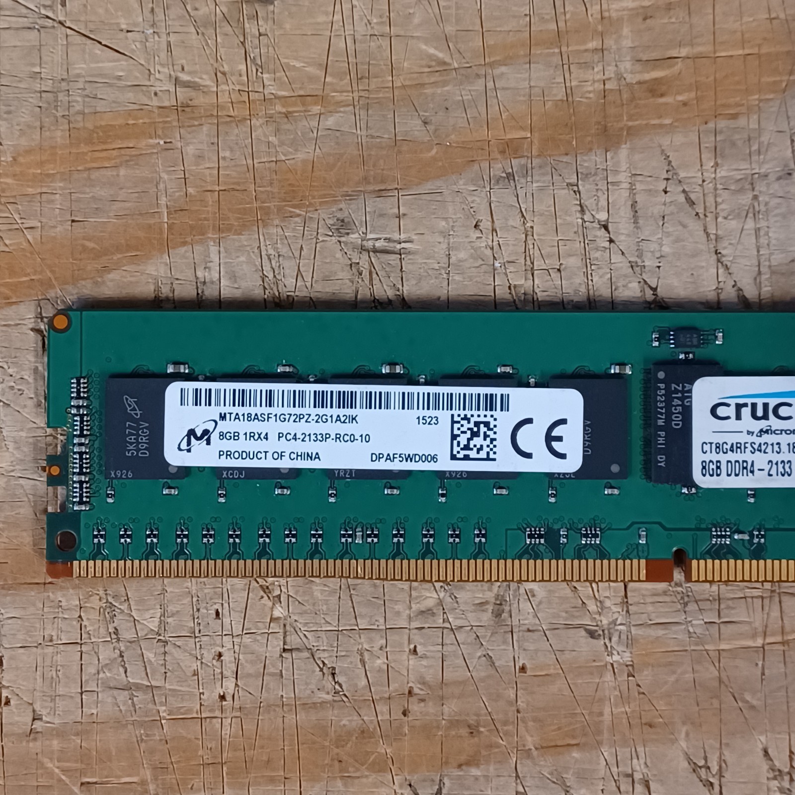 Micron MTA18ASF1G72PZ-2G1A2 8GB PC4-2133P DDR4 DIMM ECC SDRAM RAM
