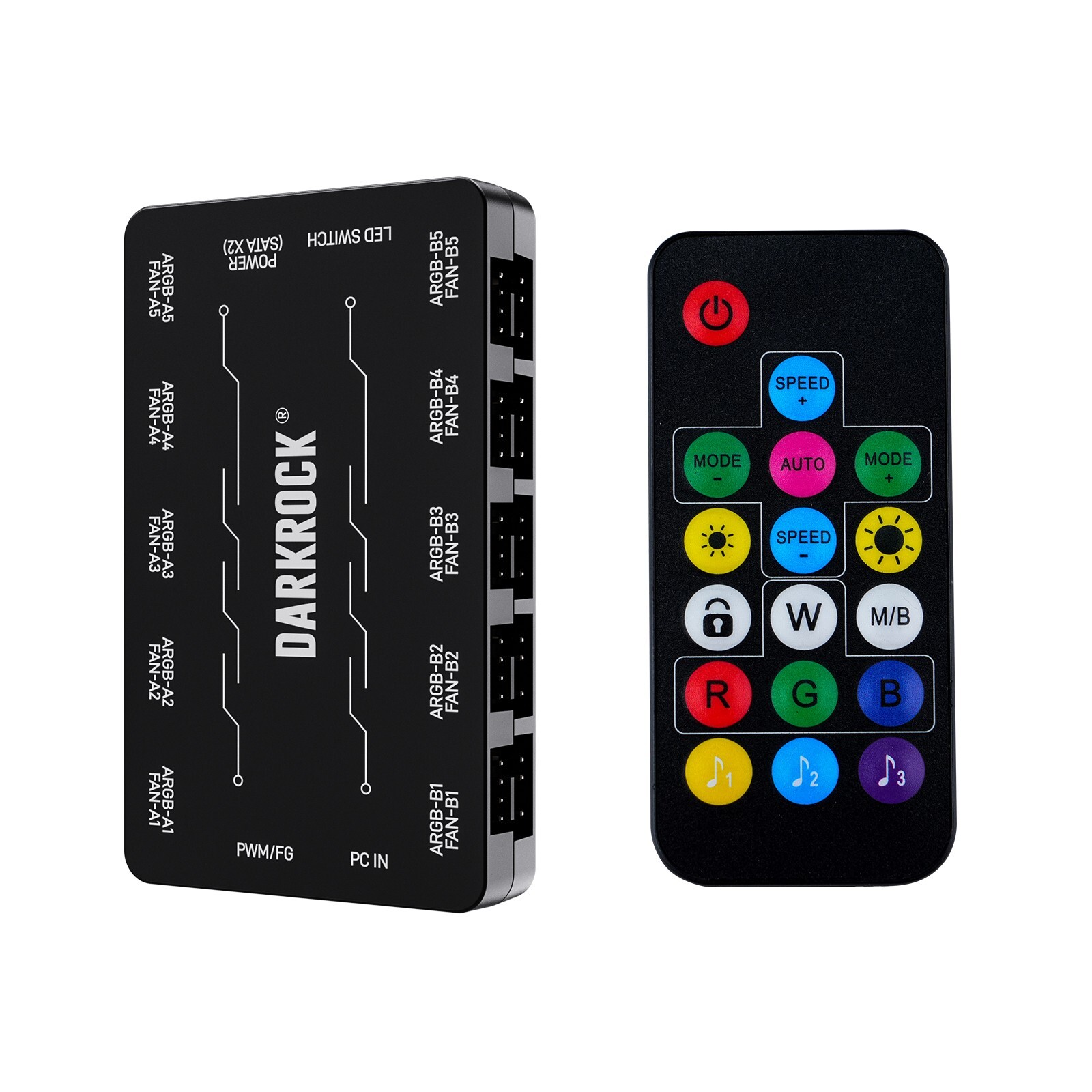 DARKROCK 20 Hub: 10PWM Fan Speed + 10ARGB Lighting w/Remote