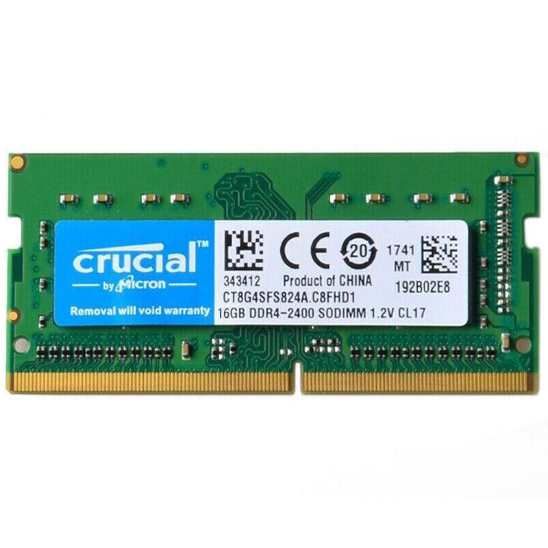 Crucial DDR4 32GB KIT 2 x 16GB 2400 MHz PC4-19200 SODIMM 260-Pin Laptop Memory