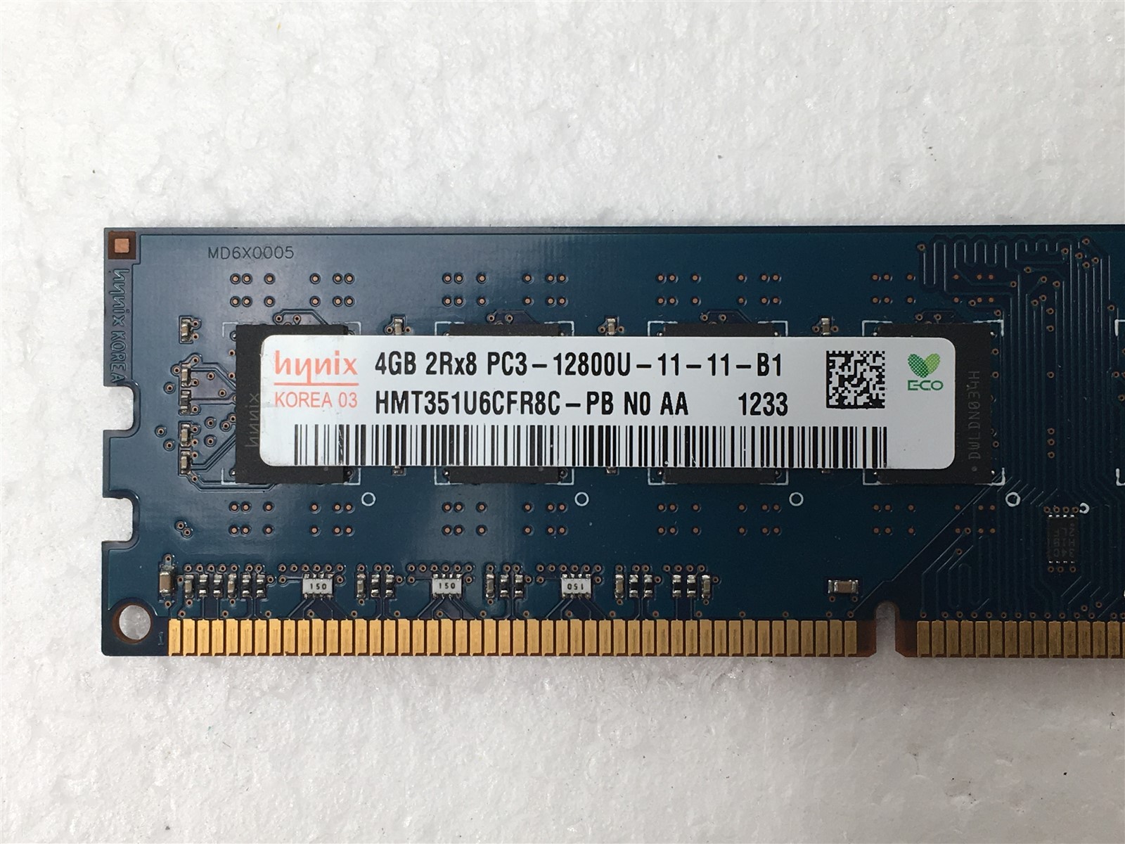SK Hynix 4GB Desktop DIMM RAM PC3-12800U-11-12-B1 HMT351U6EFR8C-PB