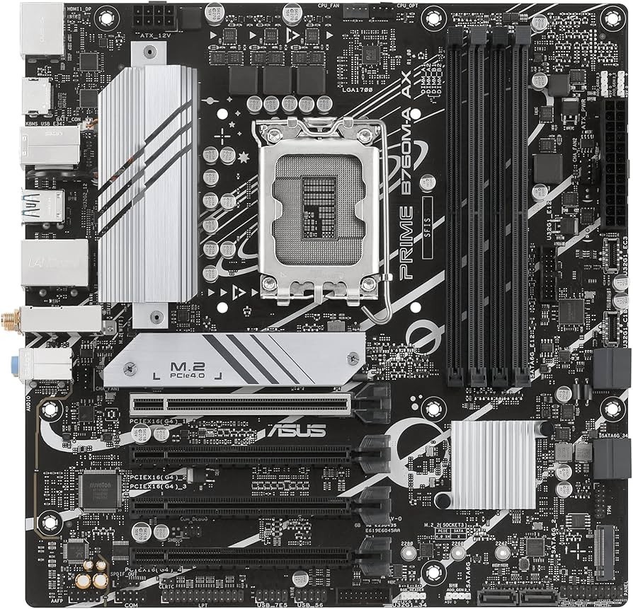 Asus Prime B760M-A AX LGA 1700 Intel B760 DDR5 Wi-Fi 6 microATX PRIMEB760MAAX